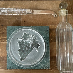 Vintage Cheese Platter with Knife and Decanter, Vintage Wine and Cheese Platter, Vintage Cheese Knife