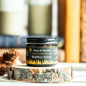 Buffalo Tallow Balm Ultra Hydrating Handcrafted Lotion Beeswax Salve for Sensitive and Dry Skin Buffalo Spice