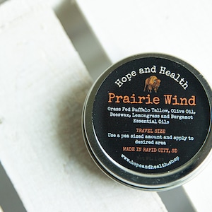 Buffalo Tallow Balm Ultra Hydrating Handcrafted Lotion Beeswax Salve for Sensitive and Dry Skin Prairie Wind Travel Size Lotion