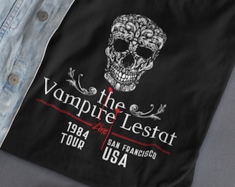 Vampir T-shirt, Der Vampir Letat, Geek Shirt, schwarzes T-Shirt, schwarzes Top für Frauen, Shirt für Männer, Gothic Shirt, Ann Rice, Sugar Skull, Emo