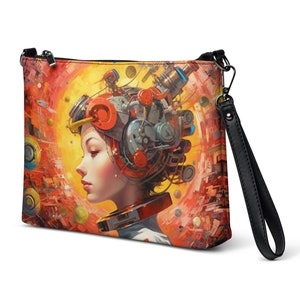 Science fiction gift, Crossbody bag, Small Bag, Cyberpunk bag, Hand bag, Printed bag, Shoulder bag for women, Casual bag, Colorful bag