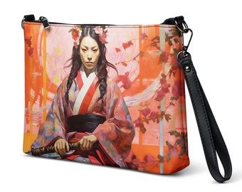 Crossbody bag, Colorful bag, Japanese art, Samurai bag, Small Bag, Hand bag, Printed bag, Shoulder bag for women, Casual bag, Woman power