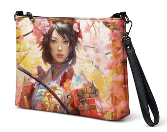 Crossbody bag, Manga bag, Japanese art, Shoulder bag women, Samurai bag, Small Bag, Hand bag, Girl power, Printed bag, Casual bag, Colorful
