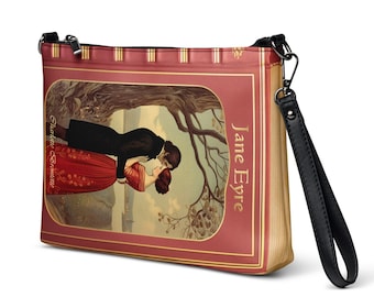 Umhängetasche, Kleine Tasche, Buchliebhaber Geschenk, Charlotte Brontë, Geek Geschenk, Gedruckte Tasche, Jane Eyre, Schultertasche Frauen, Bunte Tasche, Handtasche