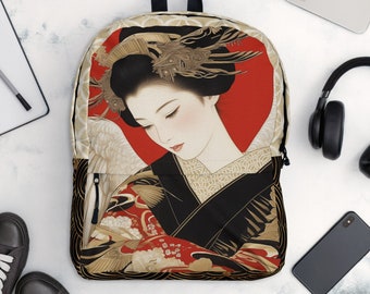 Laptop backpack for women, Work bag, Japanese bag, Travel bag, Water resistant, Student bag, College, School bag, Chic backpack, Artistic