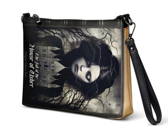 Gothic bag, Edgar Allan Poe gift, Book lover gift, Crossbody bag, Horror gift, Small Bag, Printed bag, Shoulder bag women, House of Usher