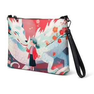 Sac anime, Cadeau manga, Sac dragon, Sac bandoulière, Petit sac, Sac mignon, Adapté aux végétaliens, Sac à main, Sac à bandoulière pour femme, Coloré, Chibi, Fantastique