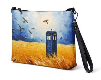 Doctor Who Geschenke, Tardis Tasche, Geek Geschenk, kleine Tasche, Bunte Tasche, Crossbody Tasche, Sci Fi Geschenk, Schultertasche Frauen, Handtasche, Van Gogh Geschenk