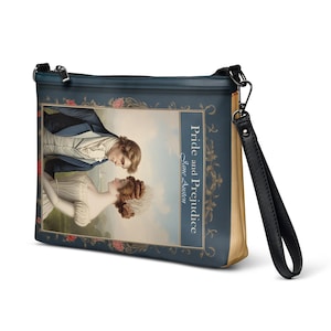 Crossbody bag, Pride and Prejudice, Book lover gift, Small Bag, Jane Austen gift, Printed bag, Shoulder bag women, Colorful bag, Handbag