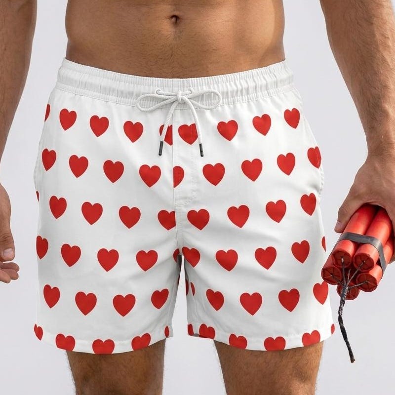 Red Patterned Boxers Boxers With Red Hearts - Etsy