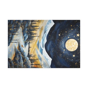 Christmas wrapping paper, Gift wrapping paper, Christmas gift wrapping, Gift wrap paper roll, Artistic wrap paper, Scenic nature mountain image 3