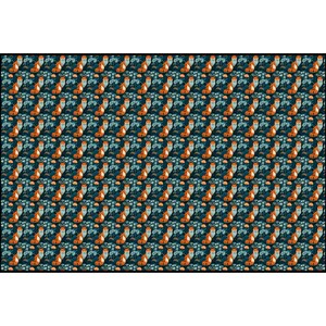 Fox Fabric, Textile Pattern Design, Pure Cotton for Sewing Crafts, Forest Apparel, Unique Cute Woodland Fabric, Nature Lover Gift Fox décor 54'' × 36''