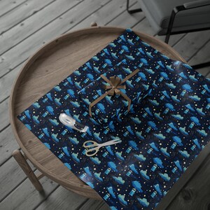 Doctor Who Gifts, Tardis wrap paper, Christmas gift wrapping, Gift wrapping paper, Sci Fi gift, Whovian gift, Geek gift, Wrap paper roll image 6