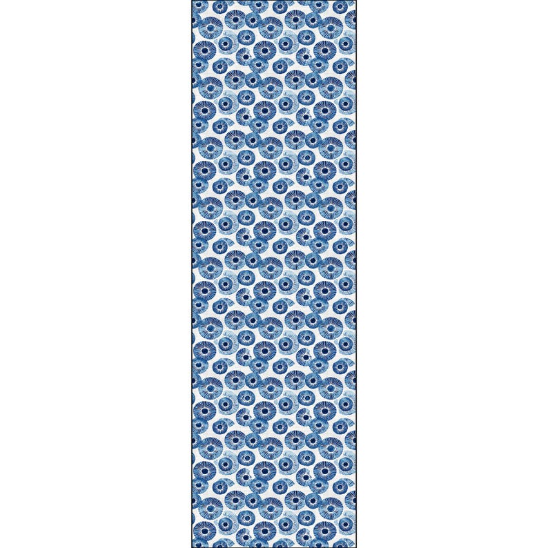 Shibori Fabric, Japanese style, Blue and Cream Pure Cotton for Sewing Crafts, Textile Pattern Design, Apparel, Tablecloth, Clothes, Bedding 54'' × 180''