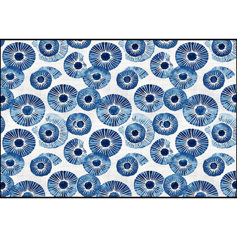 Shibori Fabric, Japanese style, Blue and Cream Pure Cotton for Sewing Crafts, Textile Pattern Design, Apparel, Tablecloth, Clothes, Bedding 54'' × 36''