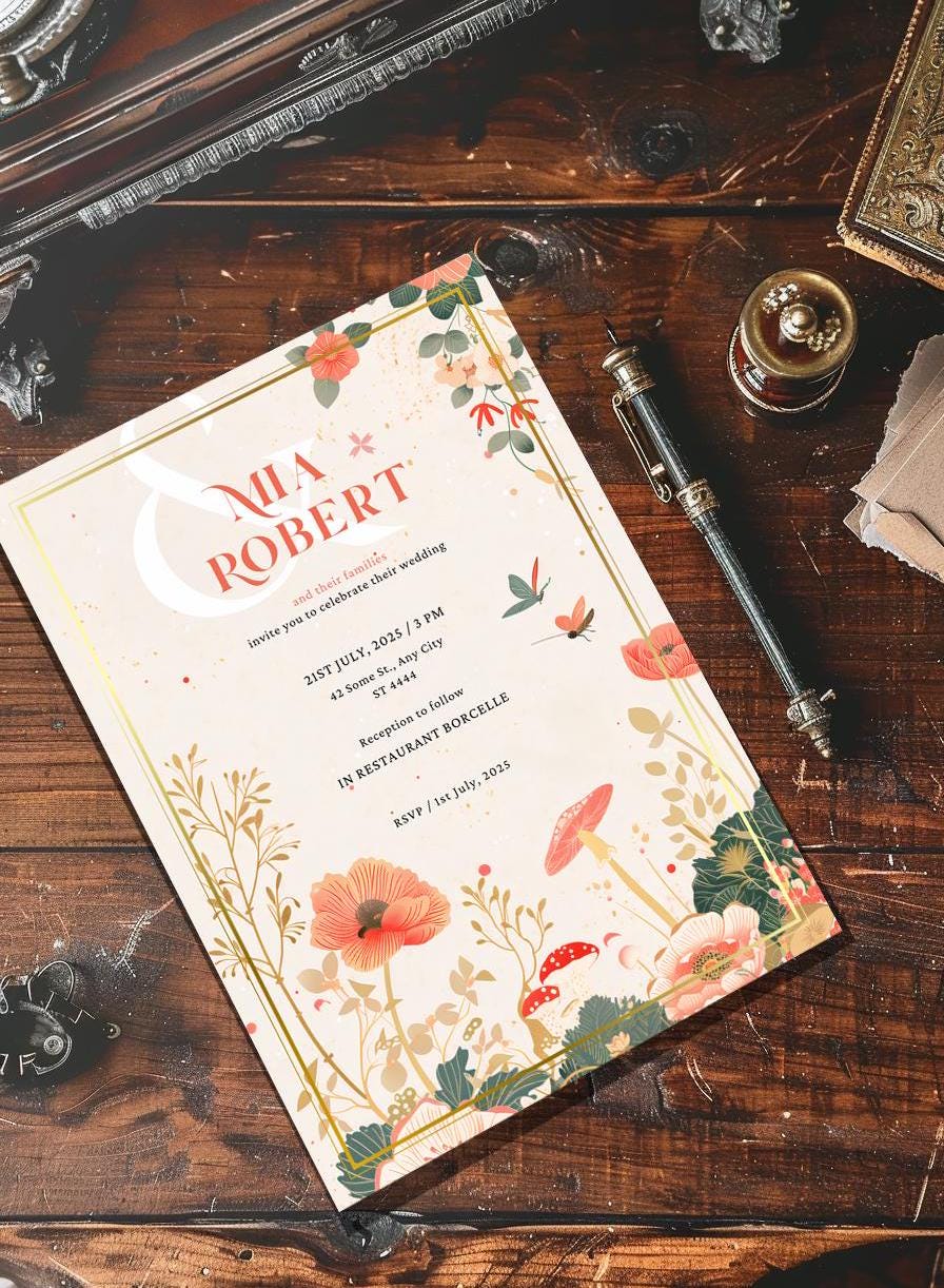 Japanese Wedding Card, Japan Wedding Invitation, Wedding