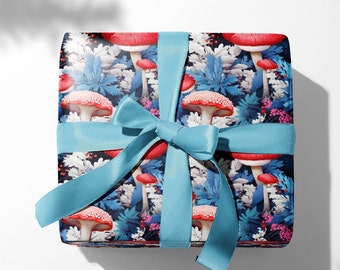 Papel para envolver regalos de Navidad, Papel para envolver con motivos de setas, Papel para envolver regalos, Papel para envolver regalos, Rollo de papel para envolver regalos, Papel de regalo inspirado en la naturaleza