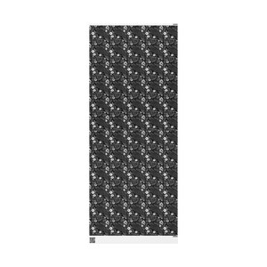 Goth Wrapping Paper, Black and white wrap paper, Gift wrapping paper, Raven gift wrapping, Present wrapping paper, Gift paper roll, Flowers 30'' x 72''