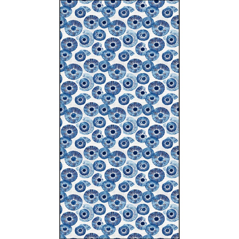 Shibori Fabric, Japanese style, Blue and Cream Pure Cotton for Sewing Crafts, Textile Pattern Design, Apparel, Tablecloth, Clothes, Bedding 54'' × 108''