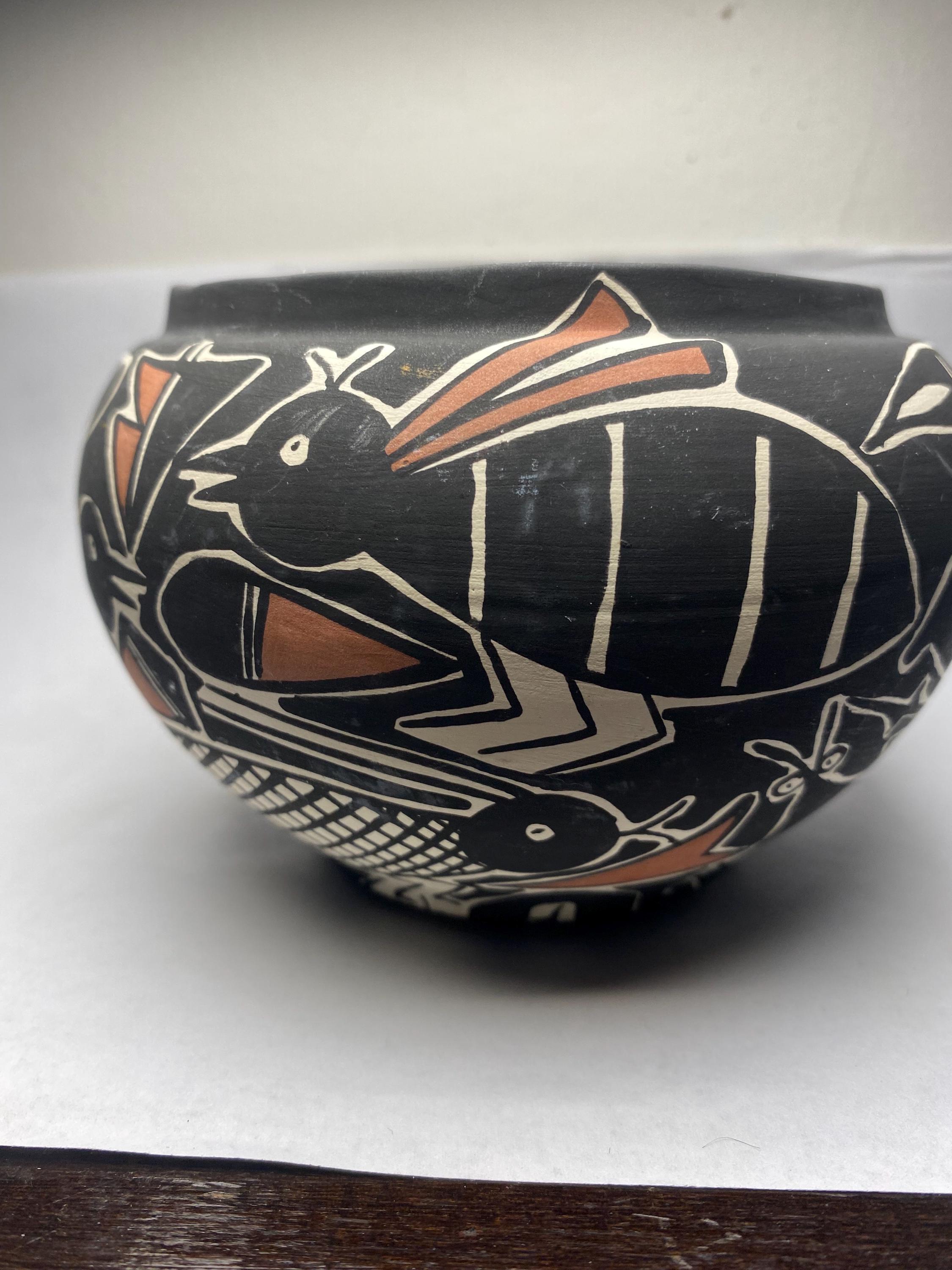Pottery Insect Vintage Acoma Puebla Pot. Handmade Signed Pottery Insect Design Rare - Etsy