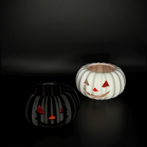 3D Printed Pumpkin Tea Light Holder Set | Pumpkin tealight holder for Halloween | Halloween Decoration | Gift | Home Decor | Fall Decoration