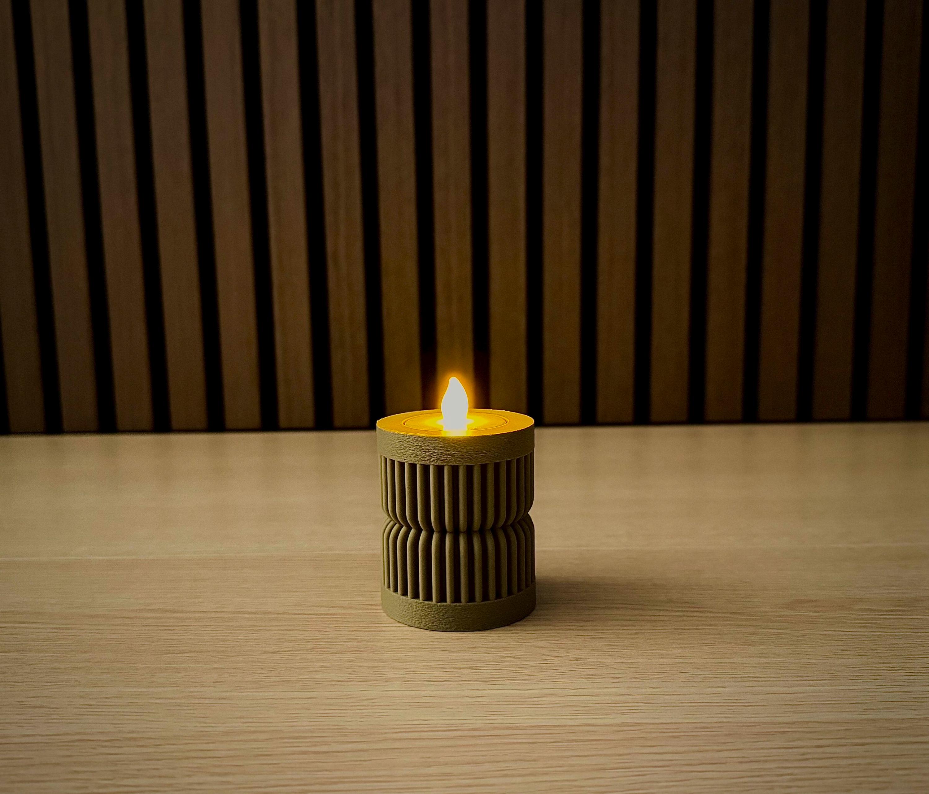 3D Printed Wooden Tealight Holder | Minimalist Tealight | Wooden Decor ...