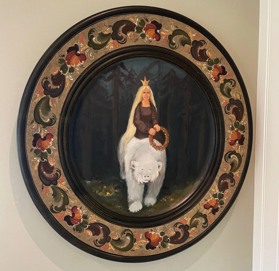 Unique Large Wall Dish featuring Theodor Kittelsen's Folklore Motif