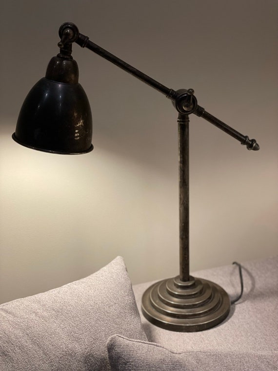 Desk Lamp -  Industrial - Adjustable Arm and Vintage Design - Rustic - Metal