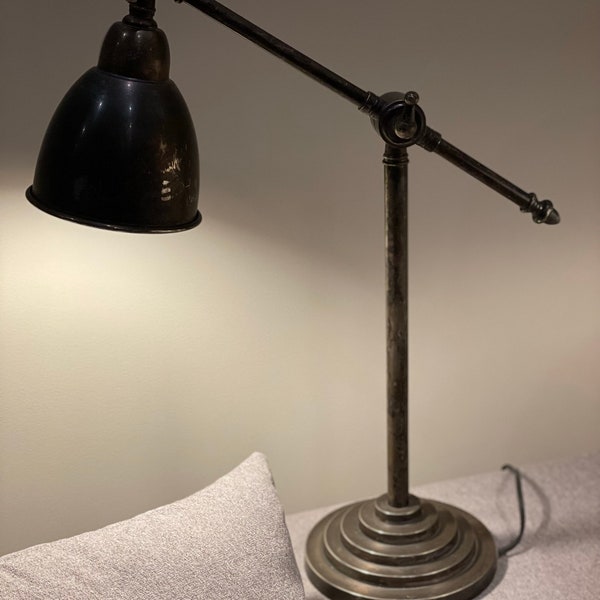 Desk Lamp -  Industrial - Adjustable Arm and Vintage Design - Rustic - Metal