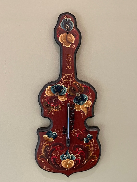 Rose-Decorated Wall Thermometer - Vintage Style Home Decor