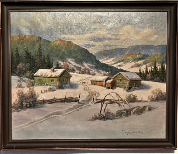 Ernst Aschenbach norwegian painter winter motive