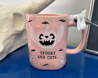 Rae Dunn Disney Lilo & Stitch Stitch Jack-o'-Lantern Gruselige und niedliche Halloween-Geist-Fledermaus-Tasse