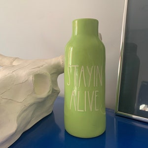 Rae Dunn Stayin Alive Lime Green Vase