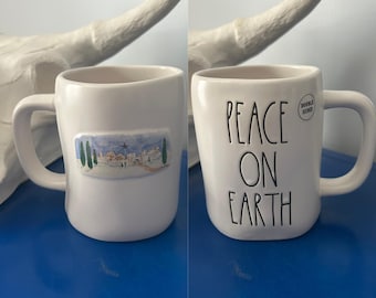 Rae Dunn Peace On Earth Star Over Bethlehem Double Sided Mug