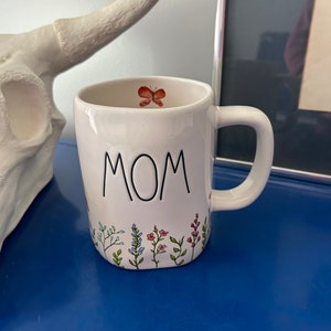 Rae Dunn White Floral Flowers with Butterfly Mom Mug