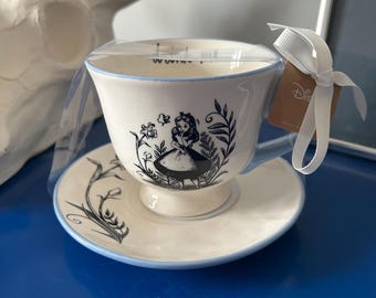 Rae Dunn Disney Alice In Wonderland Drink Me Tea Cup and Saucer