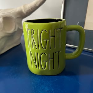 Rae Dunn Halloween Lime Green and Black Fright Night Mug