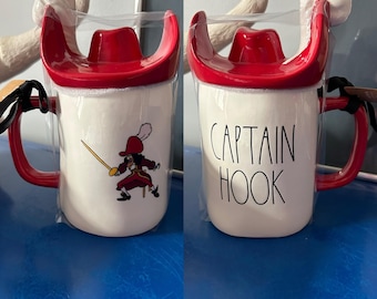 Rae Dunn Disney Peter Pan Captain Hook Double Sided Mug with the Captain’s Hat Topped Lid