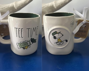 Rae Dunn Peanuts Snoopy Tee Time Double Sided Mug