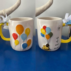 Rae Dunn Disney Pixar Up Dug the Dog Balloons Up Up And Away Double Sided Mug