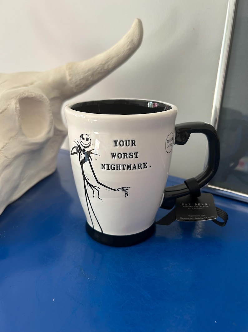 Rae Dunn Disney Nightmare Before Christmas Jack Skellington Your Worst Nightmare Mug image 1