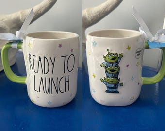 Rae Dunn Disney Pixar Toy Story Alien Ready To Launch Star Pattern Double Sided Mug
