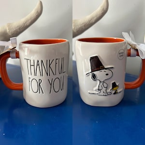レイ・ダン ピーナッツ スヌーピーとウッドストック サンクスギビング・ピルグリム 両面マグカップ