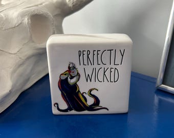 Rae Dunn Disney Villains Little Mermaid Ursula Perfectly Wicked Sign Decoration