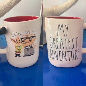 Rae Dunn Disney Pixar Up Carl and Ellie My Greatest Adventure Mug