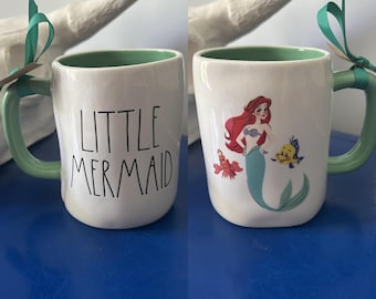 Rae Dunn Disney The Little Mermaid Ariel Sebastian and Flounder Double Sided Mug