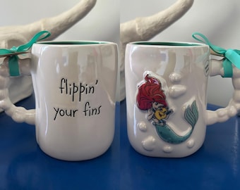 Rae Dunn Disney Little Mermaid Ariel Flippin’ Your Fins Iridescent Double Sided Mug