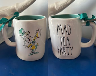 Rae Dunn Disney Alice in Wonderland Mad Hatter Mad Tea Party Double Sided Mug
