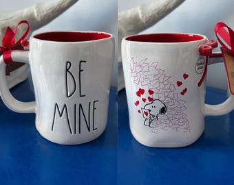 Rae Dunn Peanuts Snoopy Valentine’s Day Be Mine Double Sided Mug