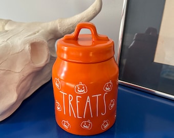 Rae Dunn Orange Pumpkin Jack O’Lantern Halloween Treats Canister Candy Jar
